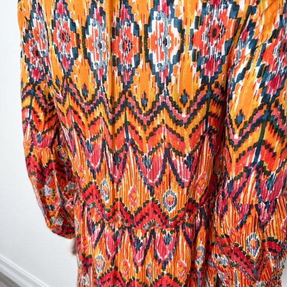 Anthropologie Maeve Tamarind Tiered Maxi Dress in Ikat Multicolor Print Size SP - Picture 11 of 15